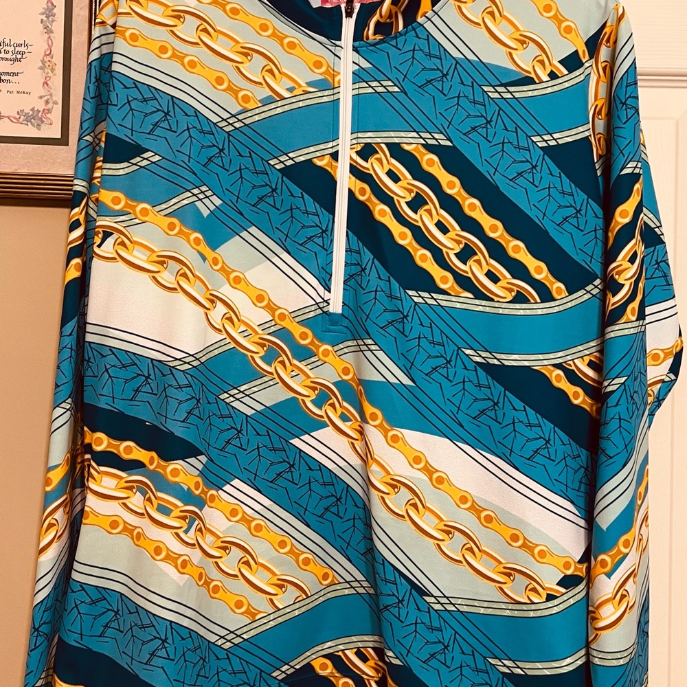 Chain Print Women's Cycling Jersey pullover